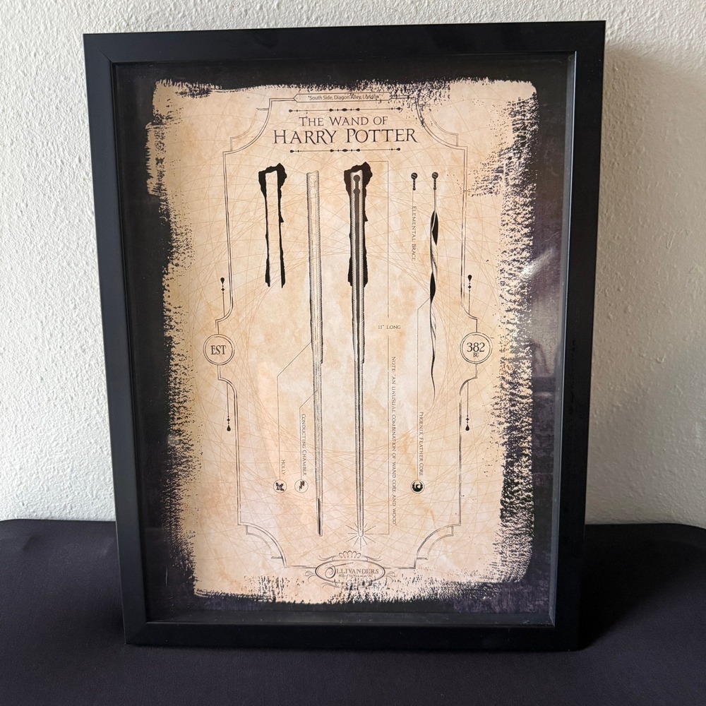 Harry Potter Ollivanders Wand Framed Wall Art Artissimo Designs Schematic